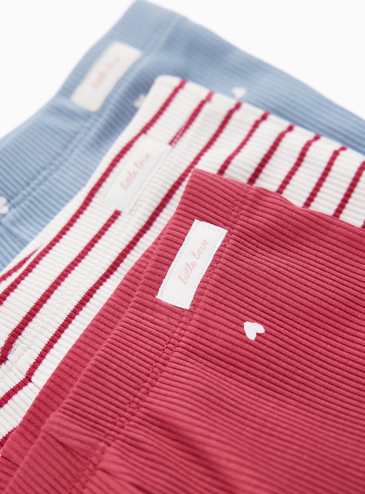 Heart & Stripe Flared Leggings 3 Pack 6-9 months - Image 2 thumbnail